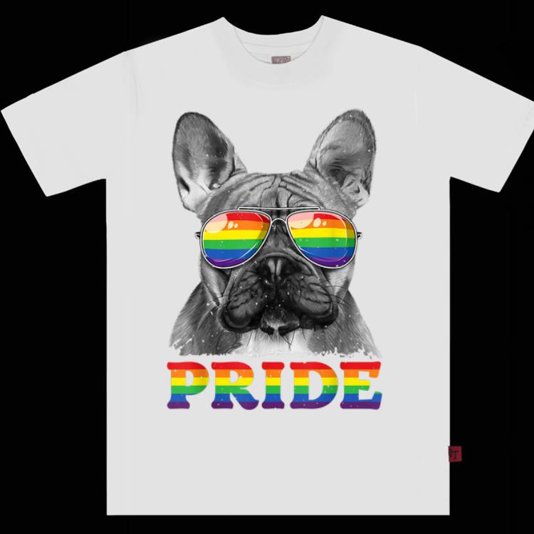 French Bulldog Gay Pride LGBT Rainbow Flag Sunglasses LGBTQ shirt
