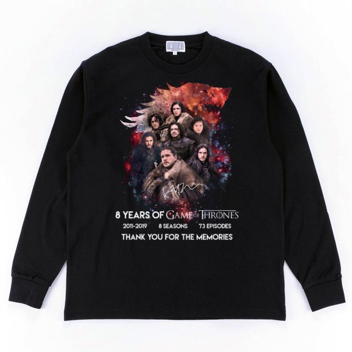 Funny Jon Snow 8 years of Game Of Thrones signature thank you for the memories shirt