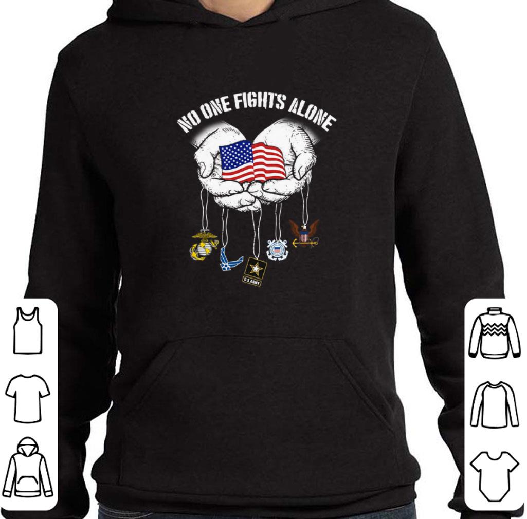 Funny No one fights alone America Marine Corps Air Force Us Army Chatham Lighthouse shirt