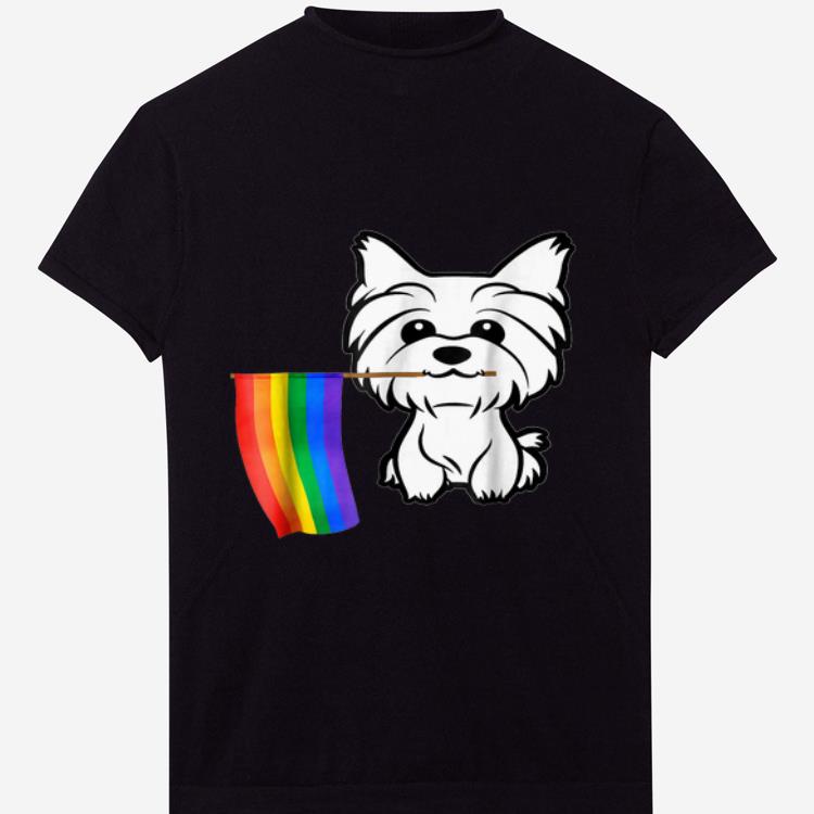 Gay Pride Flag Yorkshire Terrier for Dog Lovers Owners shirt