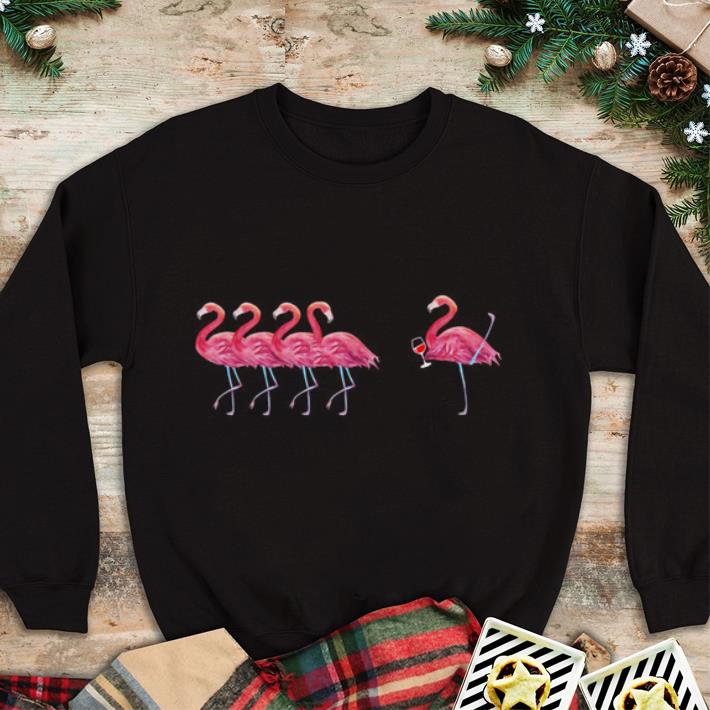 Hot Flamingos and wine flamingo shirt