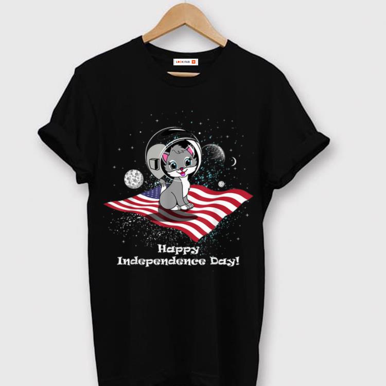 Nice 4th Of July Space Cat American Flag shirt