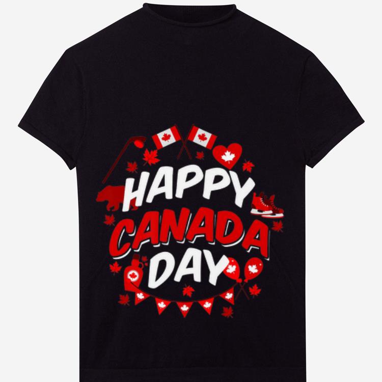 Official Happy Canada Day Bear Shoes Wine Shirt