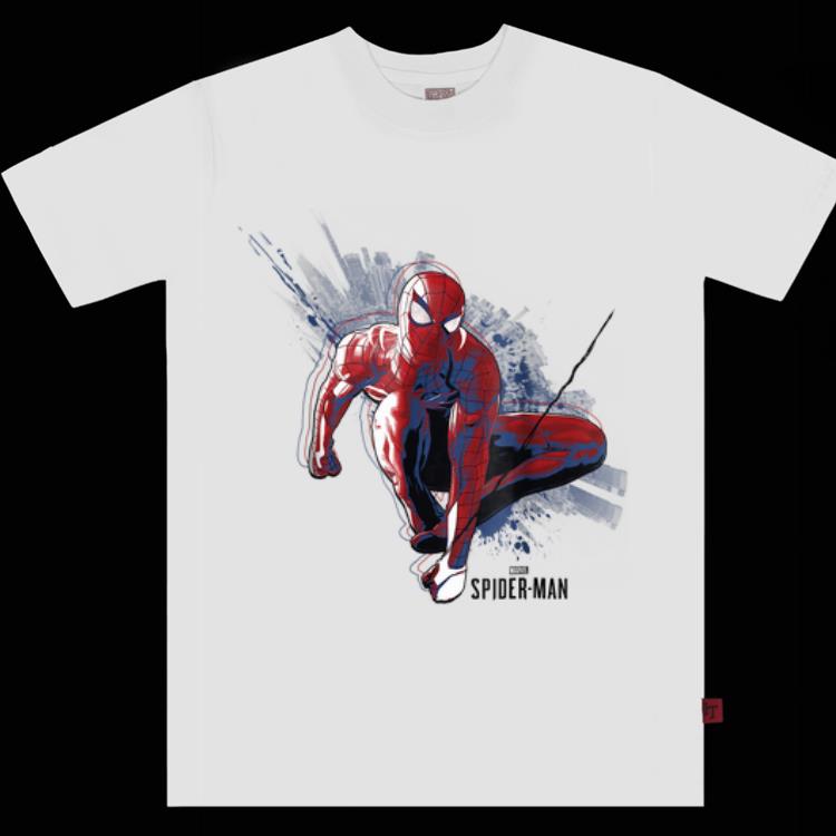 Official Marvel's Spider-man Game Abstract City Swing Graphic shirt