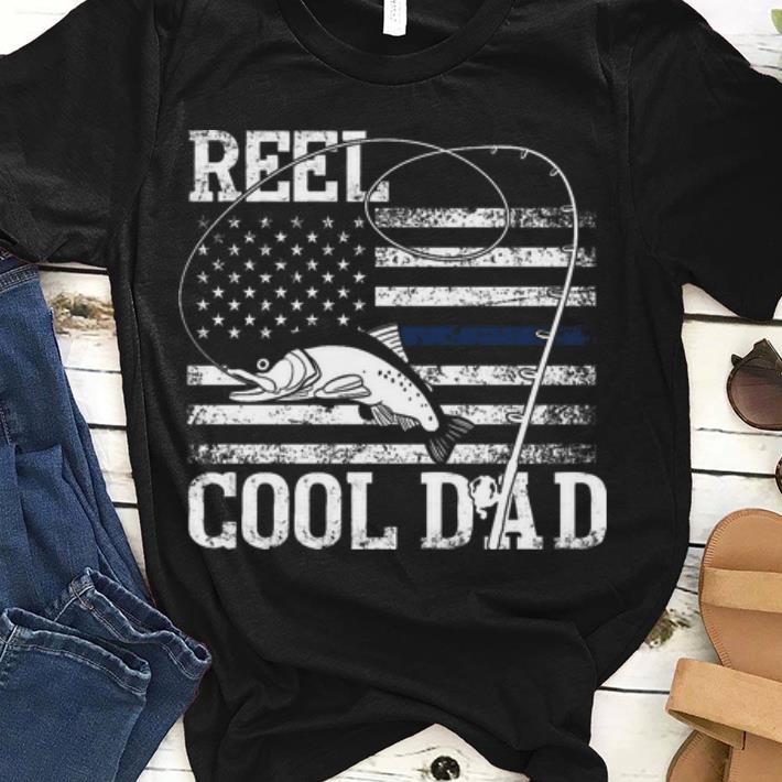 Official Reel Cool Dad American Flag Fishing Father Day Shirt