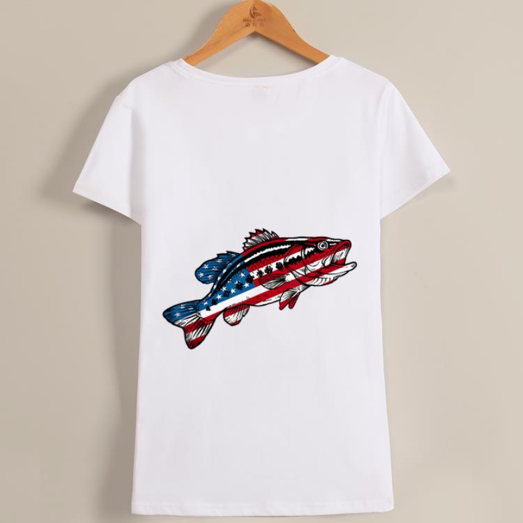 Original 4th Of July Fishing American Flag Bass Shirt