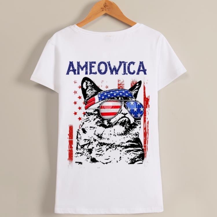 Original 4th Of July Meowica Cat American Flag Glasses Funny shirt Original 4th Of July Meowica Cat American Flag Glasses Funny shirt 1