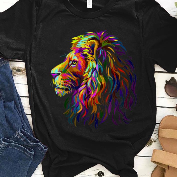 Original Abstract Multi-colored Lion Head LGBT Pride shirt