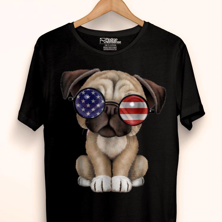 Original Cute Pug Dog Independence Day Fourth Of July shirt