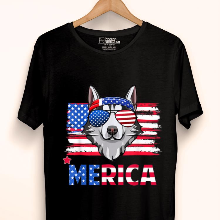 Original Hanging With Husky Mom Merica 4th July Shirt