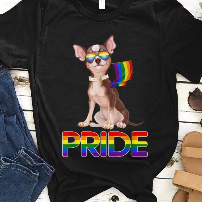 Original Lesbian Gay Pride LGBTQ Rainbow Tee Chihuahua Dog Gift Shirt