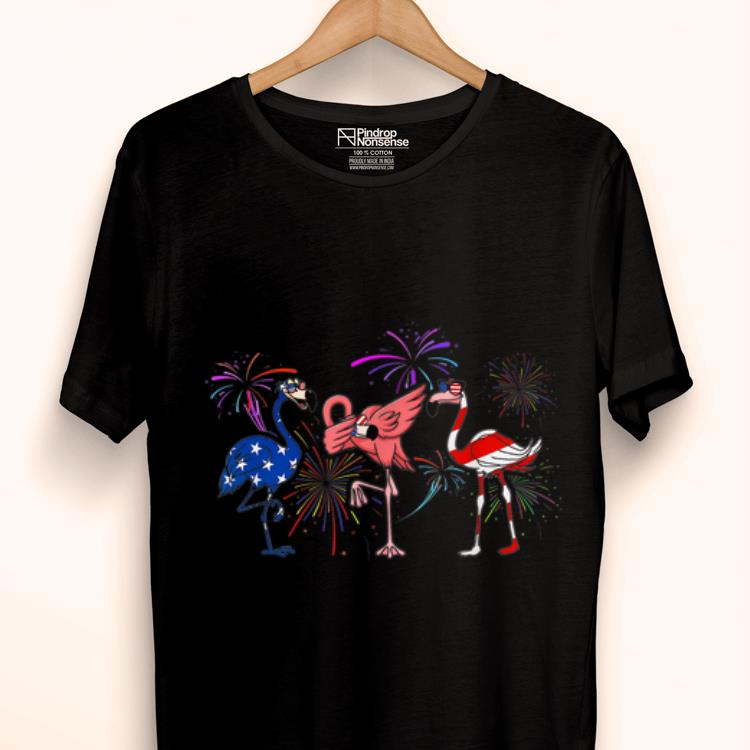 Original Patriotic Flamingo Firework American Flag 4th July shirt