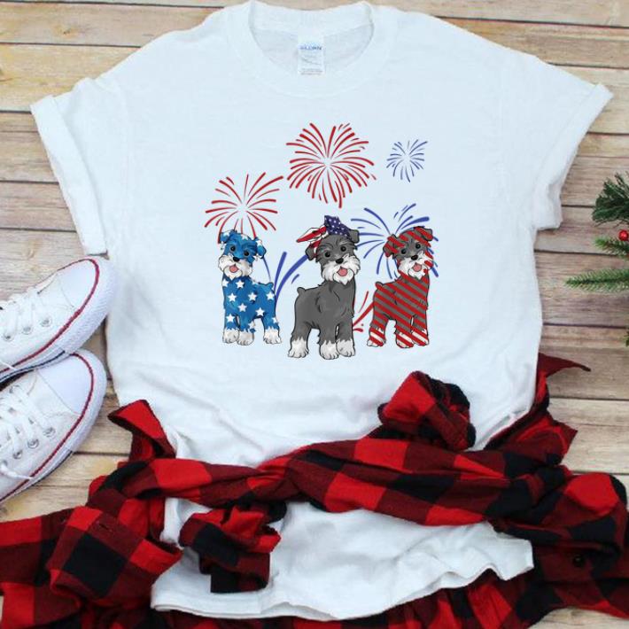 Original Red White Blue Miniature Schnauzer 4th Of July Gifts Shirt