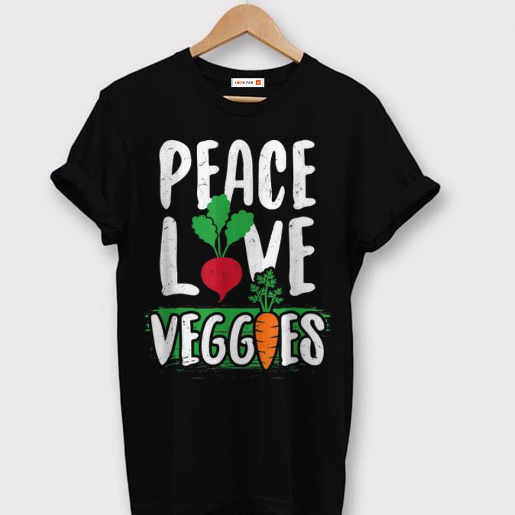 Peace Love Veggies Vegetarian Vegan Gift shirt