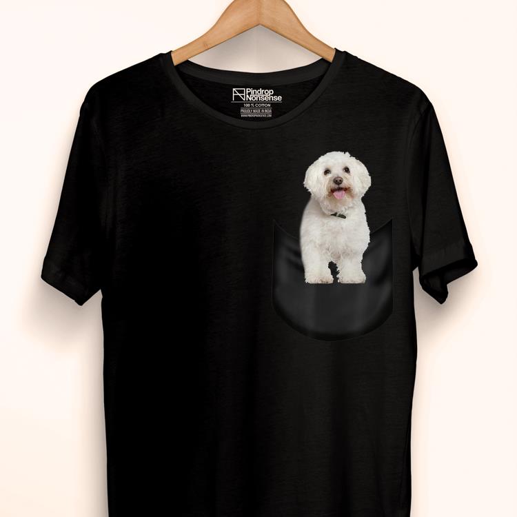 Premium Bichon Frise Pocket Funny Father's Day Dog Gifts Shirt
