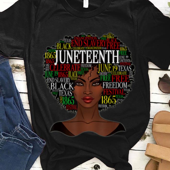 Premium Black Women Natural Hair Afro Word Art Juneteenth Shirt