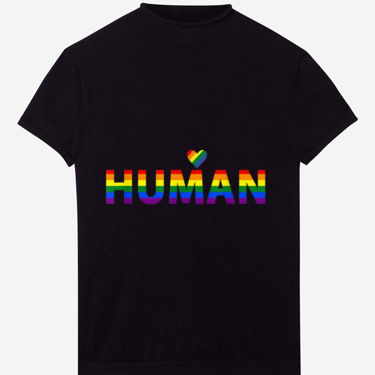 Premium Human Flag LGBT Gay Pride Heartbeat Lesbian Pride shirt