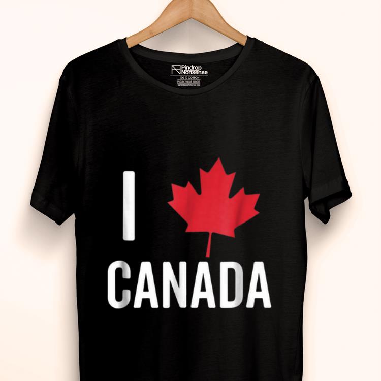 Premium I Love Canada With Red Maple Leaf Heart Canada Day shirt