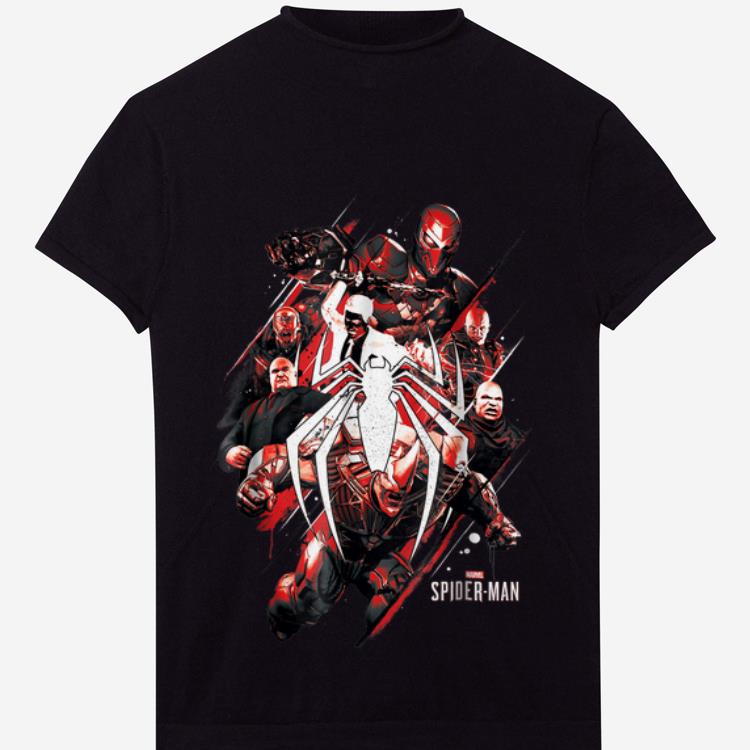 Premium Marvel Spider-man Game Villains Around Logo Graphic Shirt