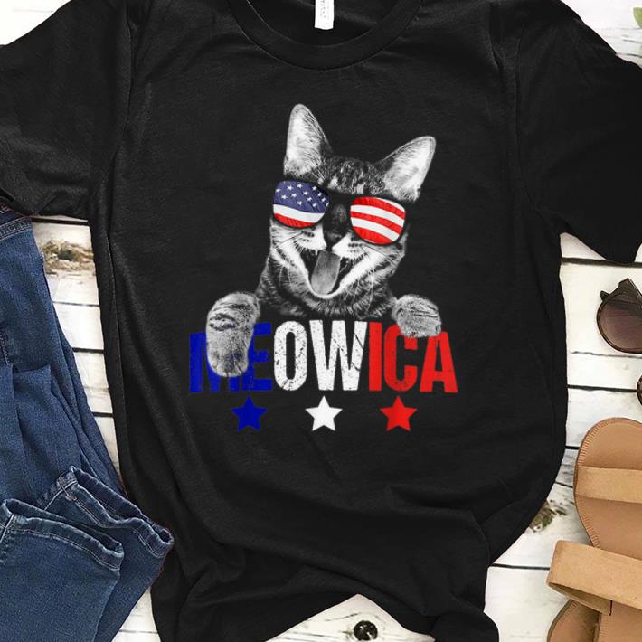 Premium Meowica Cat American Flag Sunglasses 4th Of July Gift shirt
