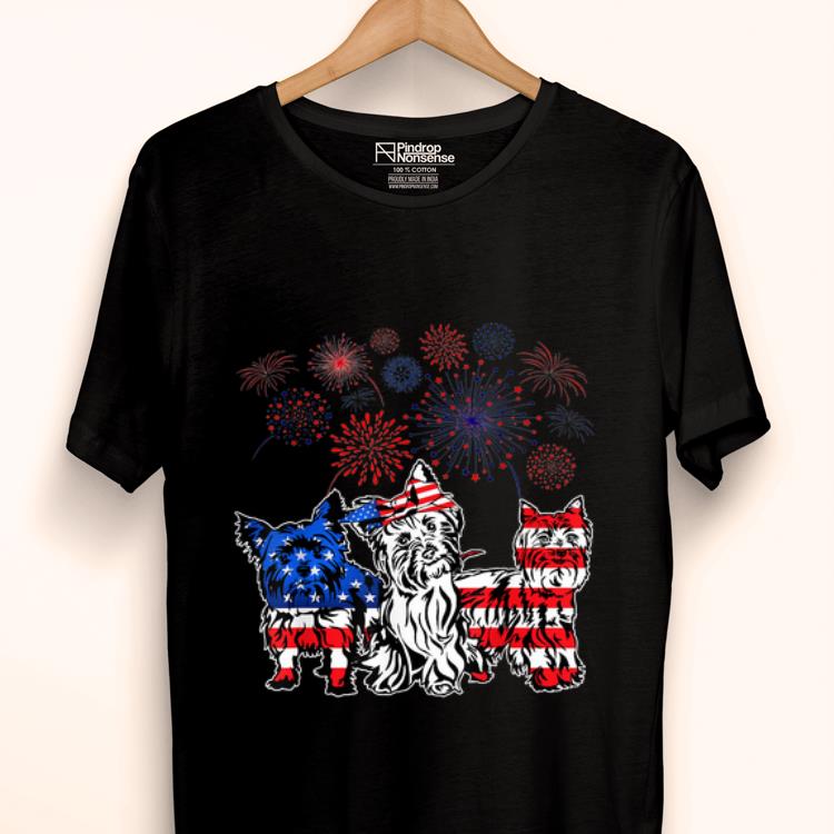 Premium Yorkie 4th Of July America Flag Firework Happy Independence Day shirt