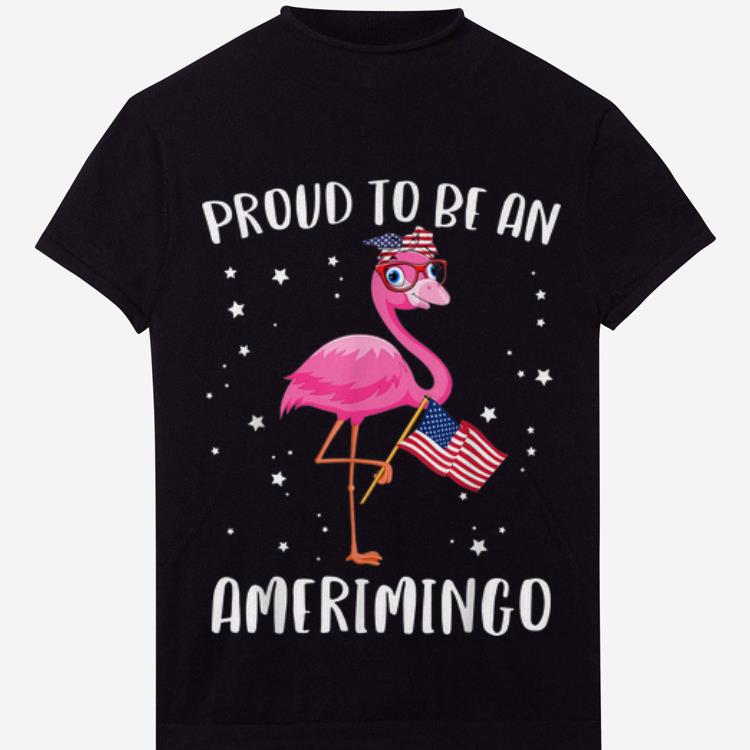  Top Pink Flamingo 4th July Proud To Be American Flag shirt
