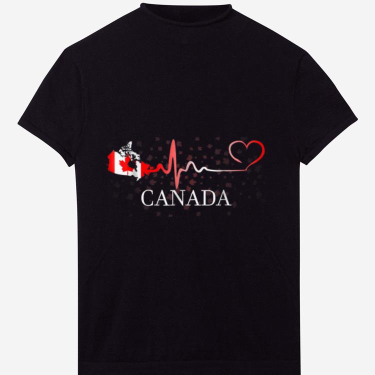 TopCanada Day Canada Map Heartbeat shirt