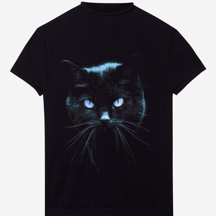 Awesome Black Cat Realistic Cats Eyes Cool Pet shirt
