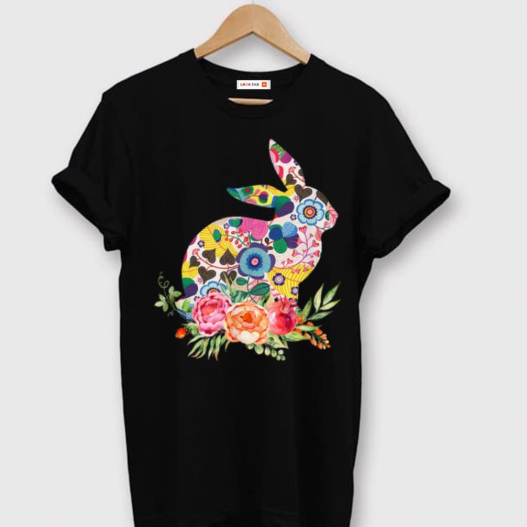 Awesome Bunny Leopard Print Floral Easter Women Girls shirt