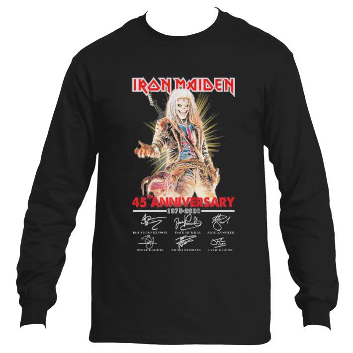 Awesome Iron Maiden 45th anniversary 1975-2020 signatures shirt