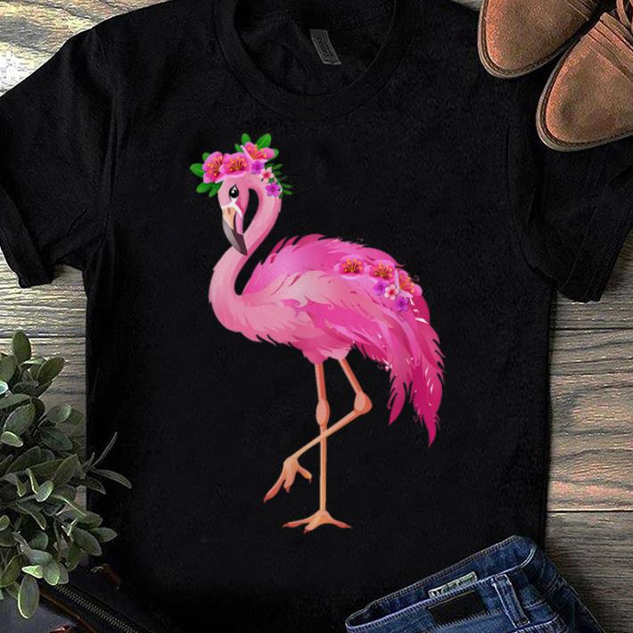 Awesome Pink Flamingo Watercolor Hawaiian Flowers Floral shirt