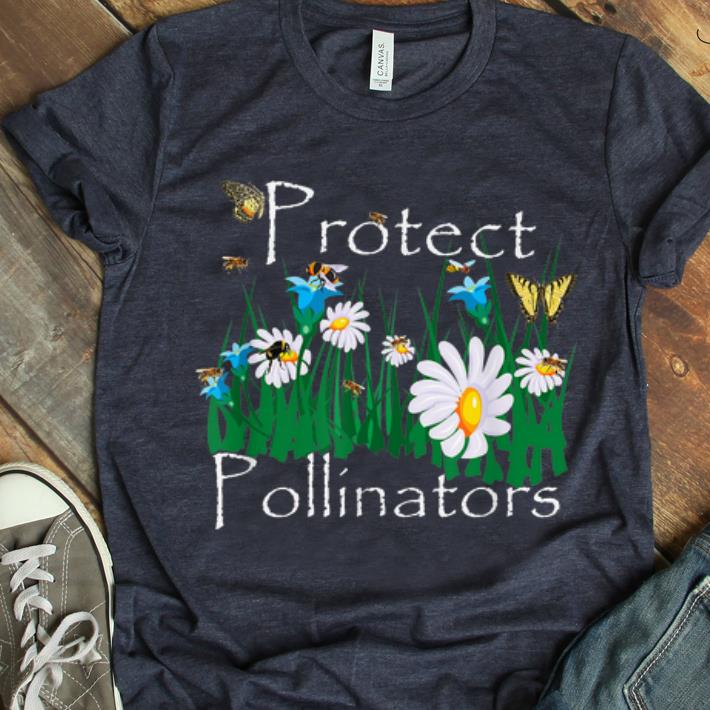 Awesome Protect Pollinators Bees Butterflies Flowers Botanical shirt