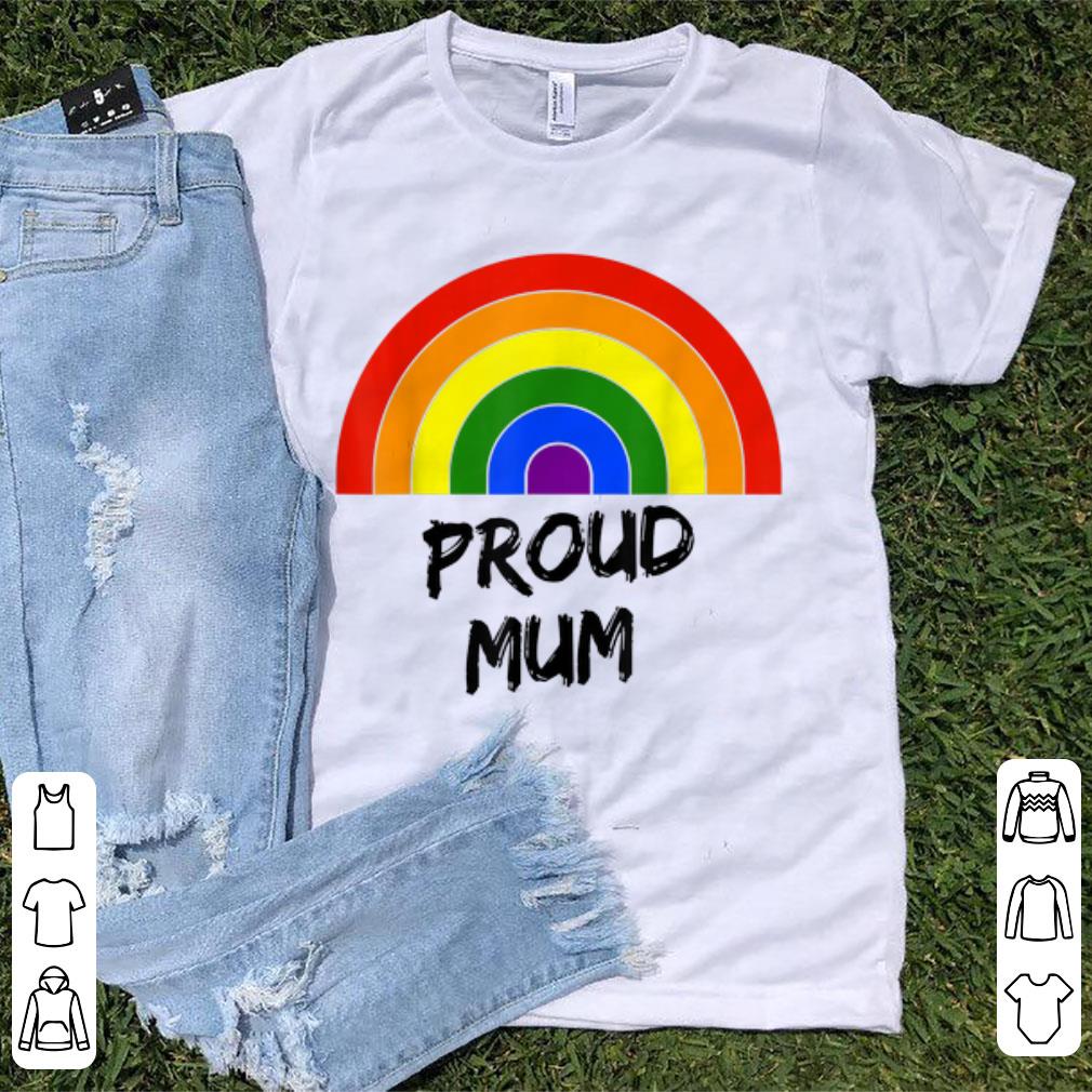 Awesome Proud Mum LGBT Gay Pride Rainbow Flag Colours shirt