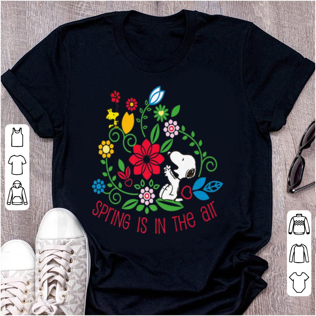 Awesome Spring Is In The Air Peanuts Snoopy And Flower Woodstock shirt