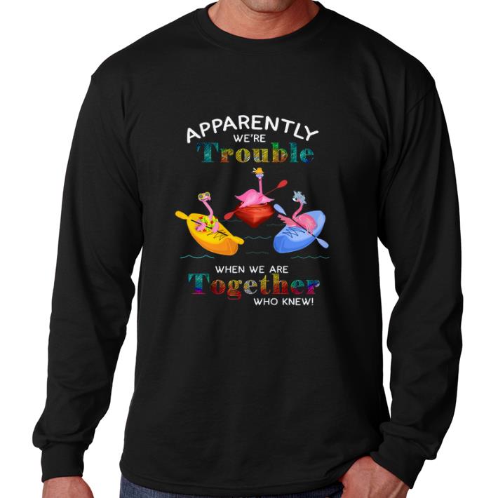 Funny Apparently we're trouble when we are together who knew flamingos shirt 7 Funny Apparently we're trouble when we are together who knew flamingos shirt