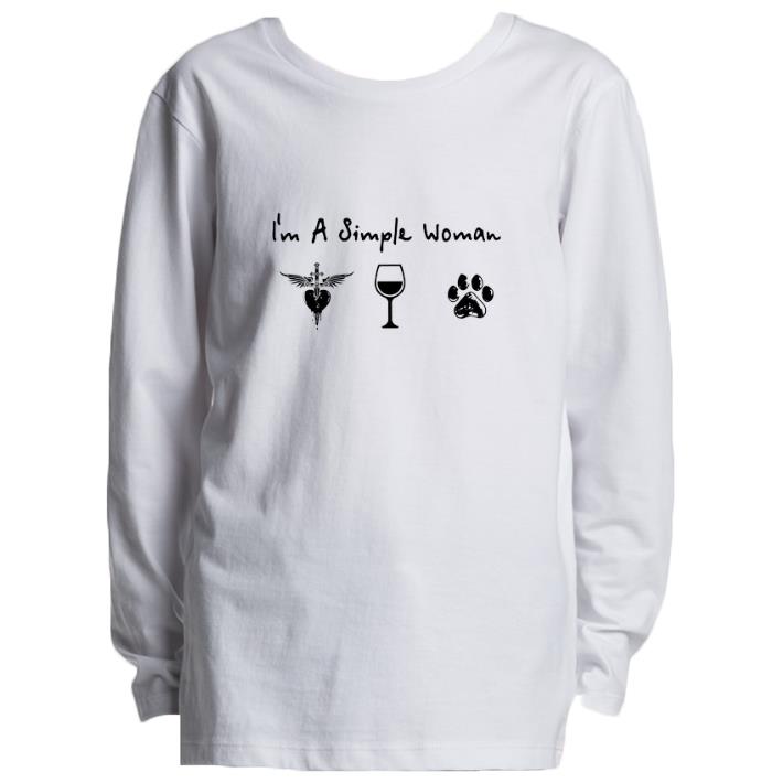 Funny I’m a simple woman Bon Jovi Wine glass dog paw shirt