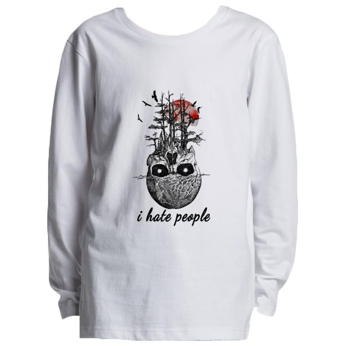 Funny Skull tree sunset i hate people shirt