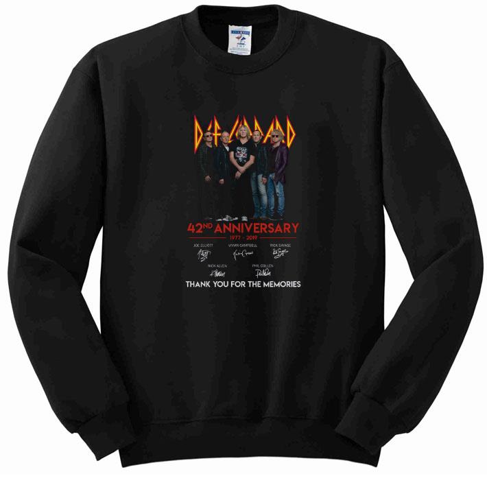 Hot Def Leppard 42nd anniversary 1977-2019 signatures shirt