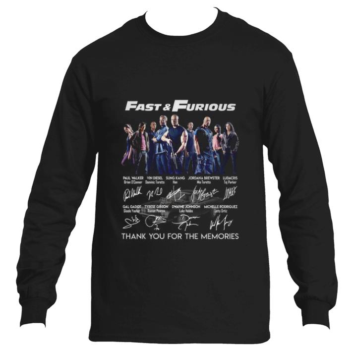 Hot Fast & Furious signatures thank you for the memories shirt