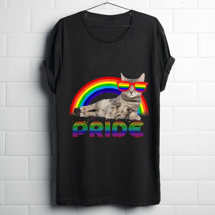 Hot Gay Pride LGBT Rainbow Cats With Rainbow Sunglasses Pride shirt