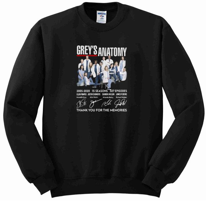 Hot Grey's anatomy signatures thank you for the memories shirt