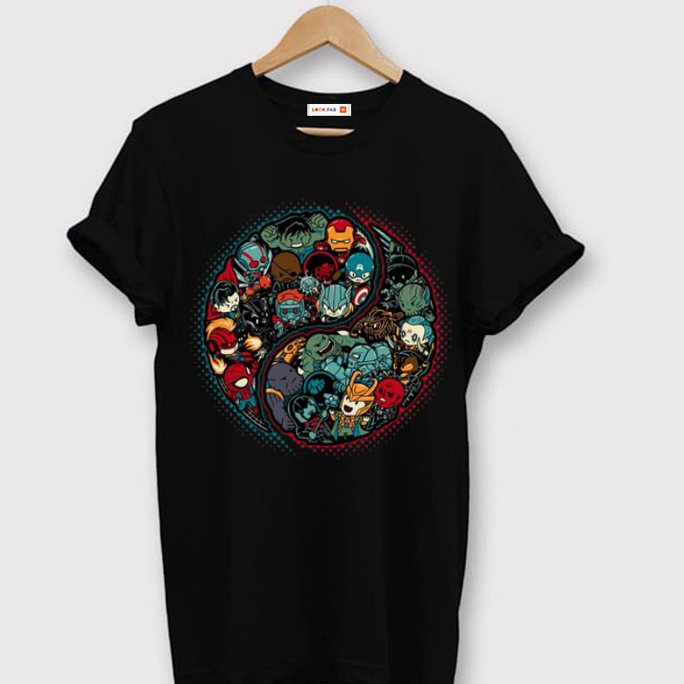 Hot Marvelous Yin Yang Marvel Supperhero And Marvel Villain shirt