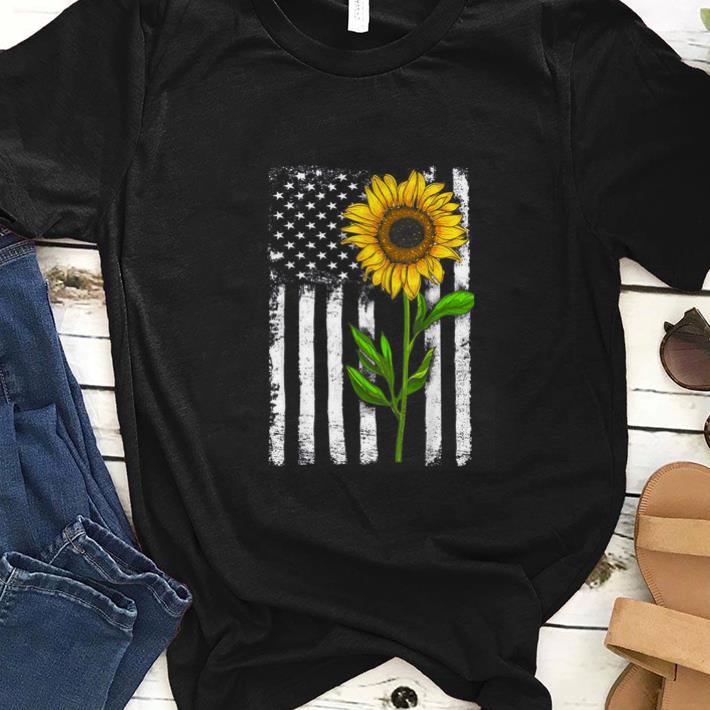  Hot Sunflower American Flag 4th Of July Independence Day shirt