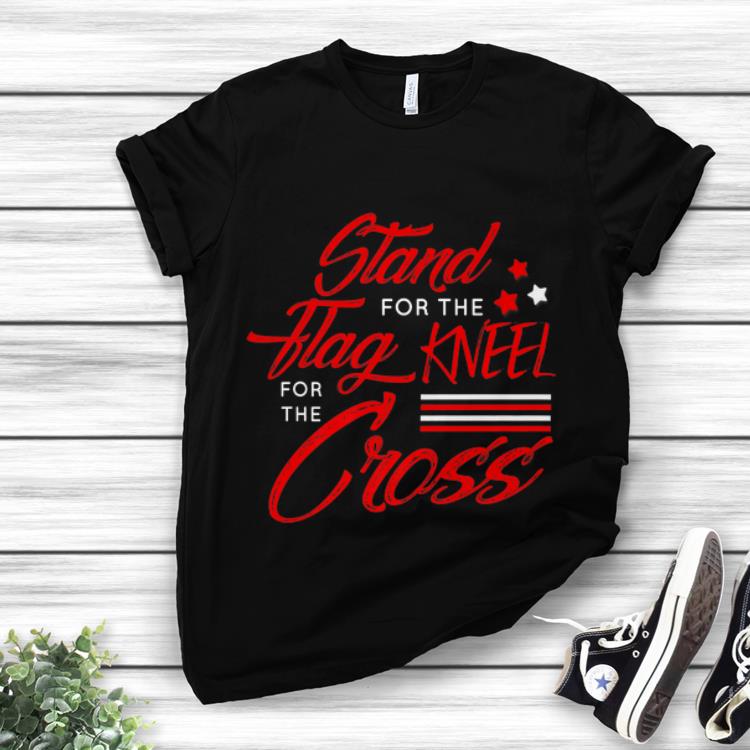 Lovely Stand for flag kneel for cross Veteran shirt