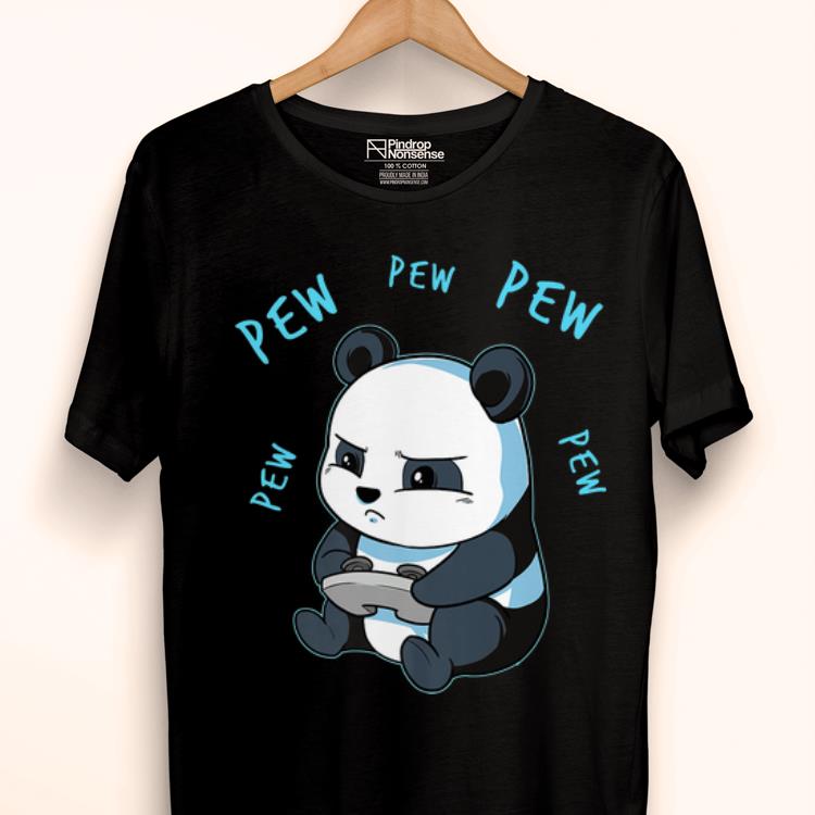 Official Cute Gaming Panda Pew Pew Video Game Computer Player shirt