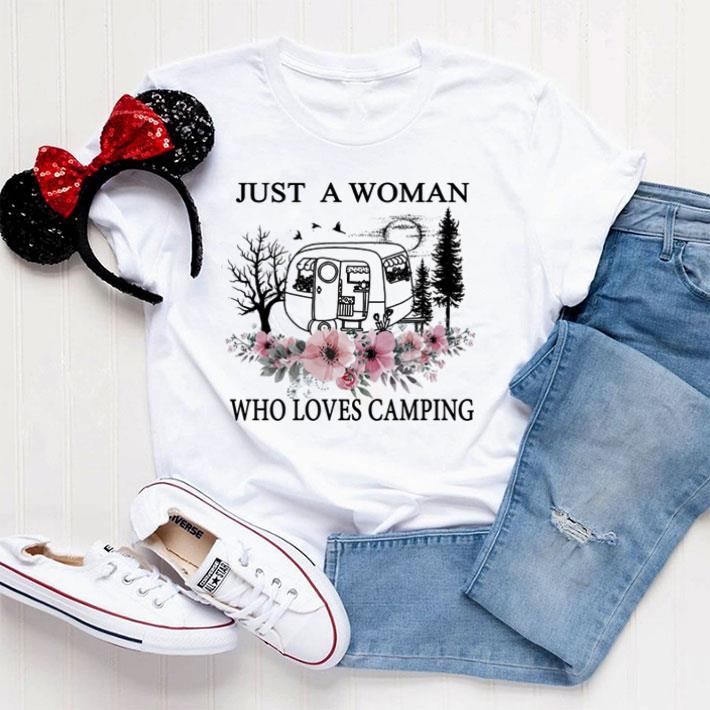 Official Flowers Just a woman who loves camping shirt