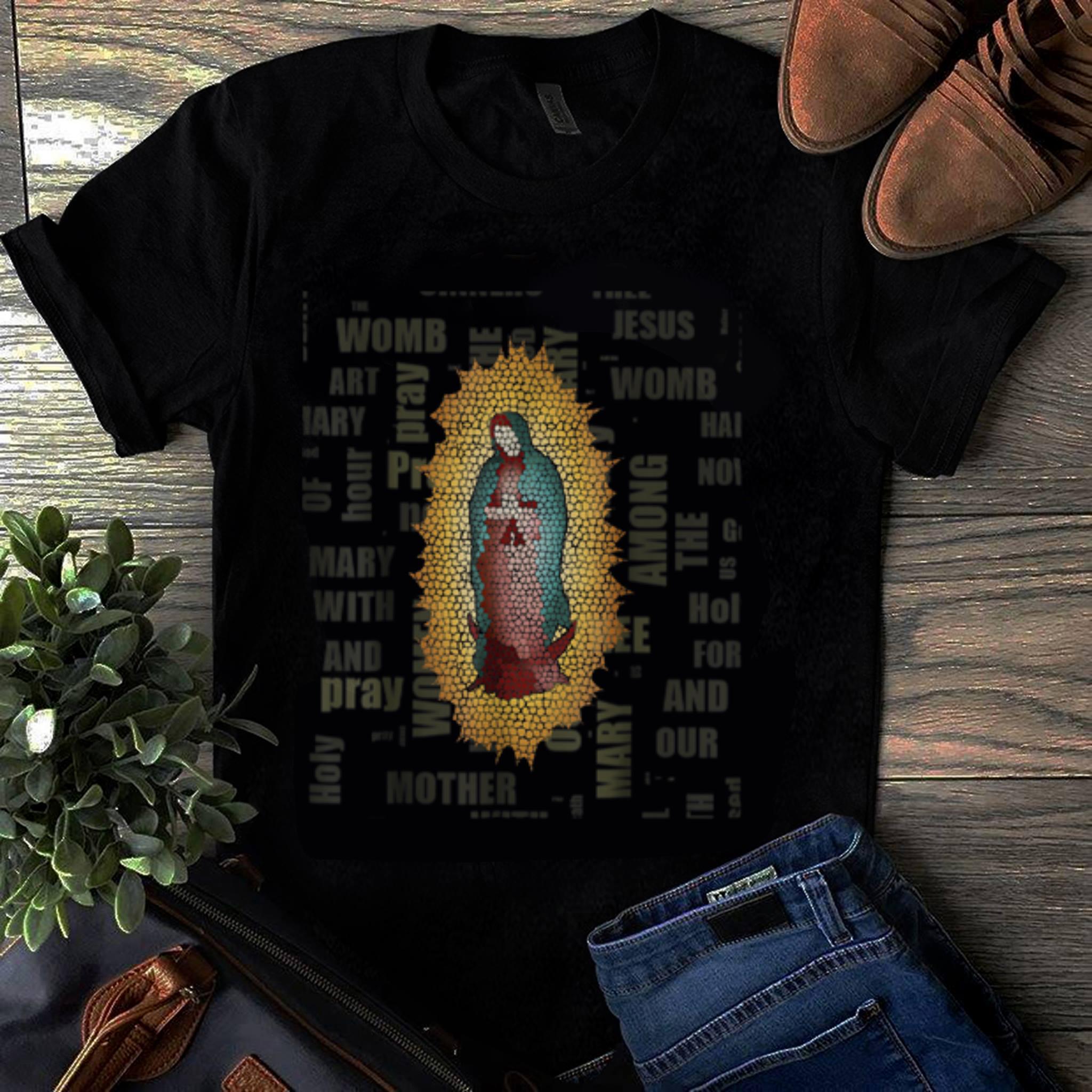 Official Hail Mary Pray The World Cloud Catholic shirt