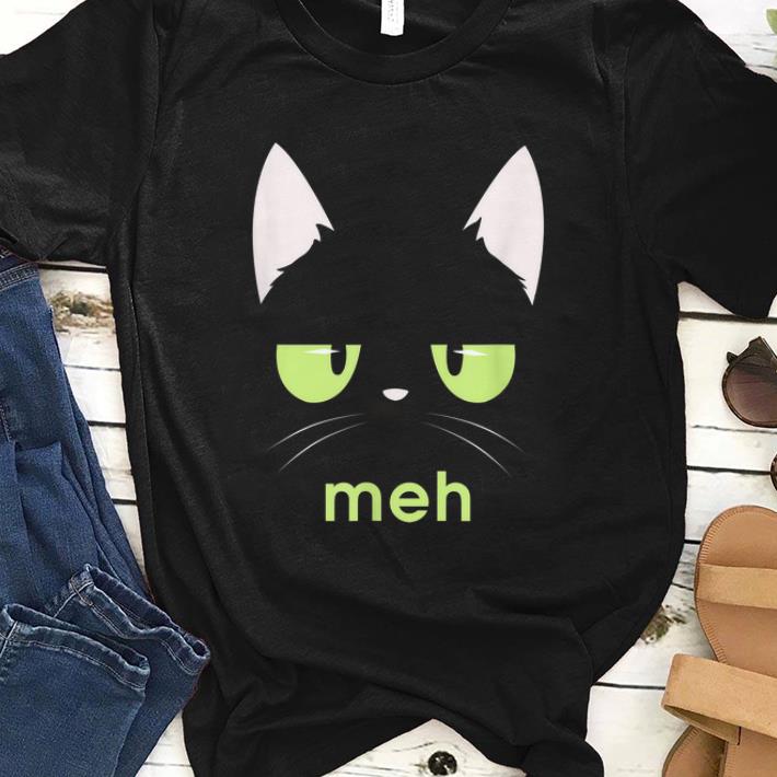Official Meh Black Bored Cat Face Costume Cats Lovers shirt