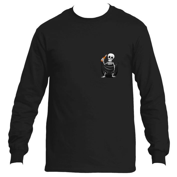 Official Miller Lite Skeleton in pocket shirt 7 Official Miller Lite Skeleton in pocket shirt