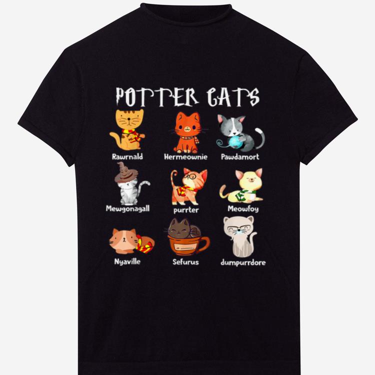 Official Purrter Cats Cute Harry Potter And Cats Pawter Meowfoy Dumpurrdore Pawdamort shirt